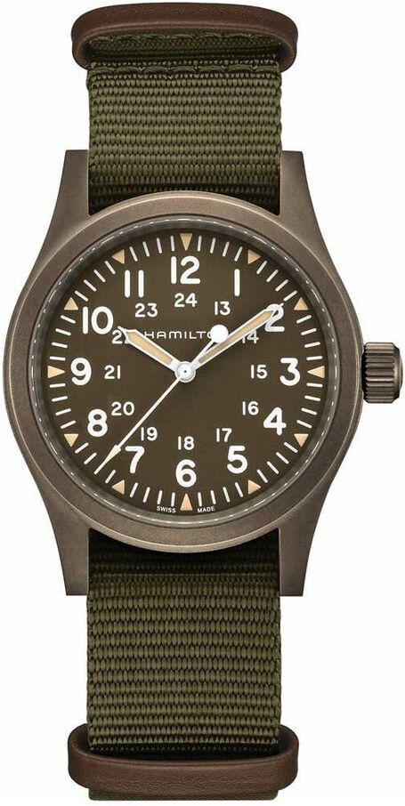 HAMILTON Montre Hamilton khaki field mecanique acier cuir- MATY