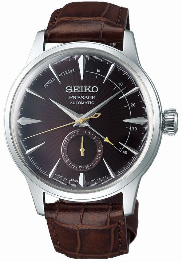 Seiko PRESAGE Montre Seiko Presage homme acier cuir marron- MATY