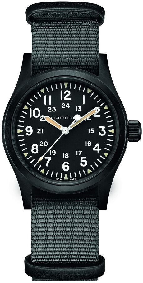 HAMILTON Montre Hamilton homme automatique acier Nato noir- MATY