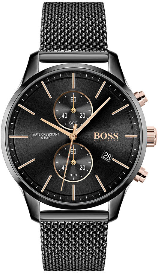 Boss Montre Boss homme chronographe acier noir- MATY