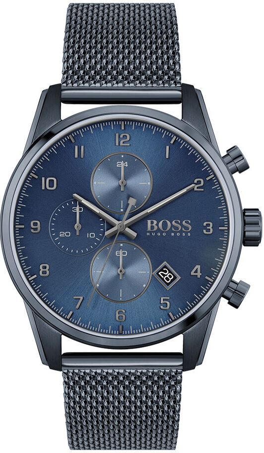 Boss Montre Boss homme chronographe acier bleu- MATY