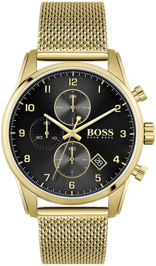 Boss Montre Boss homme chronographe acier dorÃ© jaune- MATY