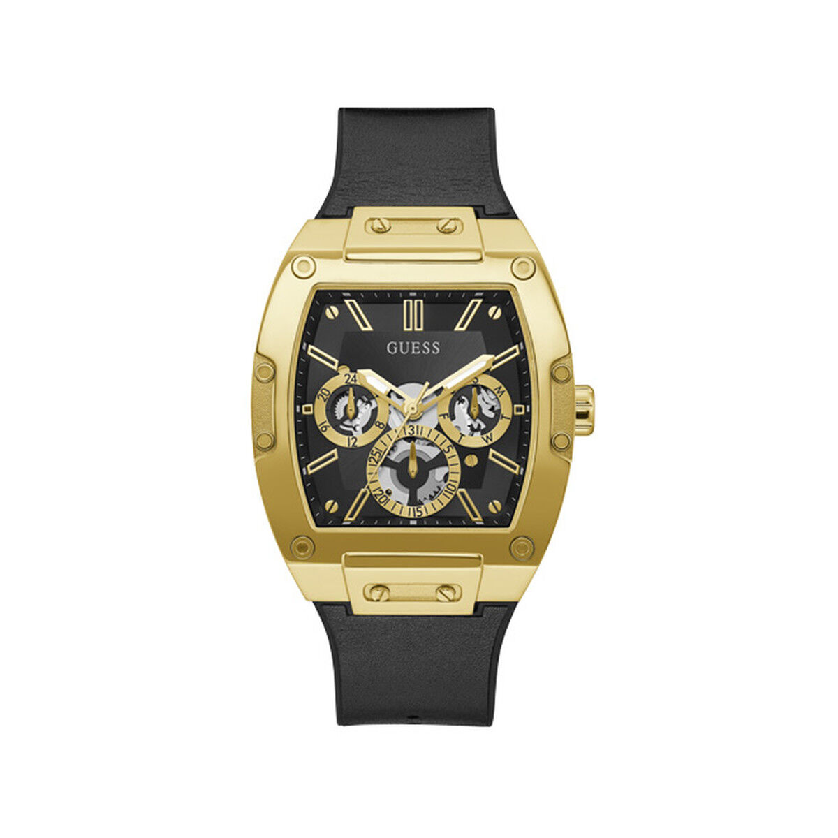 GUESS Montre Guess homme acier dorÃ© jaune silicone noir- MATY