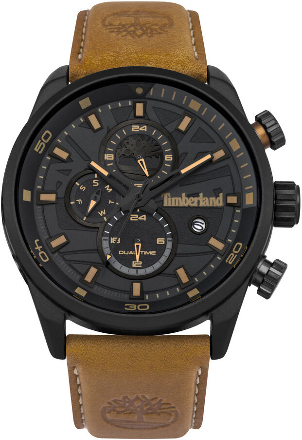 TIMBERLAND Montre Timberland homme acier cuir marron- MATY