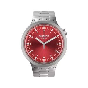 Swatch - Analoguhr, Big Bold Irony Scarlet Shimmer, 47mm, Silber