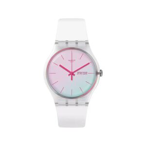 Swatch - Analoguhr, Polawhite, 41mm, Weiss