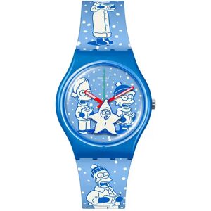 Swatch - Analoguhr, The Simpsons Tidings Of Joy, 34mm, Blau