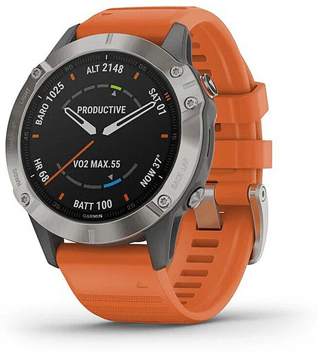 Garmin GPS-Sportuhr Fenix 6 Pro Sapphire Titan grau   010-02158-14 Auf Lager Unisex EG