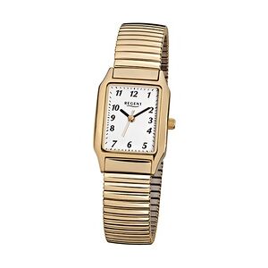 Regent Damen Armbanduhr F-269 Edelstahl gelbgold IP Zugband