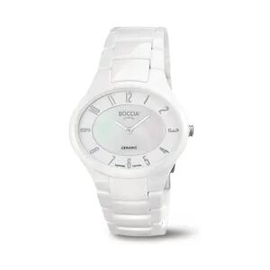 Boccia Titanium Boccia Damen Armbanduhr 3216-01 Titan Ceramic weiß