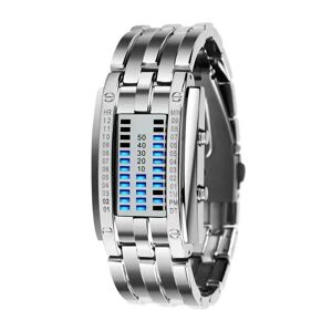 Sunnyway Technologie Binäre Uhr Herren Damen Edelstahl Datum Digital Led Armband Sportuhren
