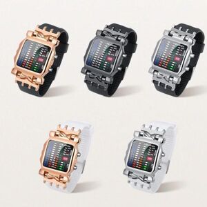Thailor Made Mode Binäre Sport Uhr Männer Edelstahl Armband Kreative Led Display Uhren 30m Wasserdichte Digitale Armbanduhr