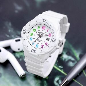 Casio Diver Look Design 100 Meter Wasserdichte Student-Damen-Urethan-Armbanduhr 200 Weiß B