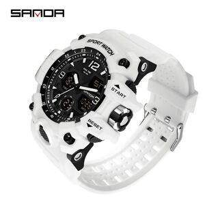 Sanda Männer Militär Uhren Weiß Sport Uhr Led Digital 50m Wasserdichte Uhr Männliche Uhr Relogio Masculino 6030