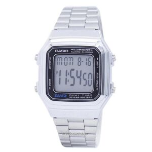 Casio Digital Stainless Steel Alarm Chrono Dual Time A178wa-1adf A178wa-1a Herrenuhr