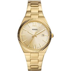 Fossil Uhr - Scarlette Three-Hand Date Stainless Steel Watch - Gr. unisize - in Gold - für Damen