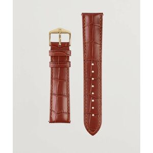 HIRSCH Duke Embossed Leather Watch Strap Golden Brown