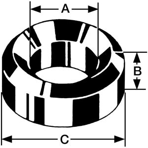 Bergeon-Einpresslager Messing B41, Bohrung Ø 0,95 Außen Ø 2,50 Höhe 1,20mm, Inhalt 10,00 Stück