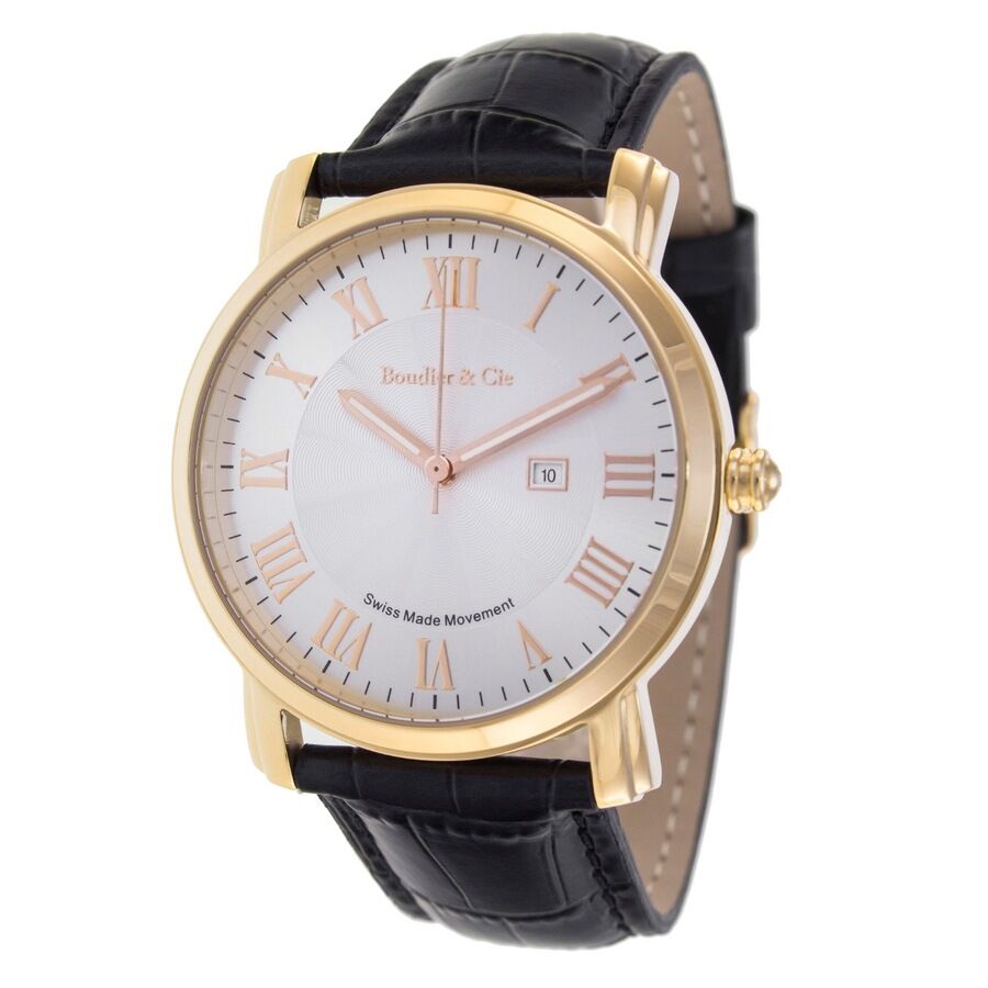 Boudier&Cie Tolle Lederarmband-Uhr mit schweizer Uhrwerk