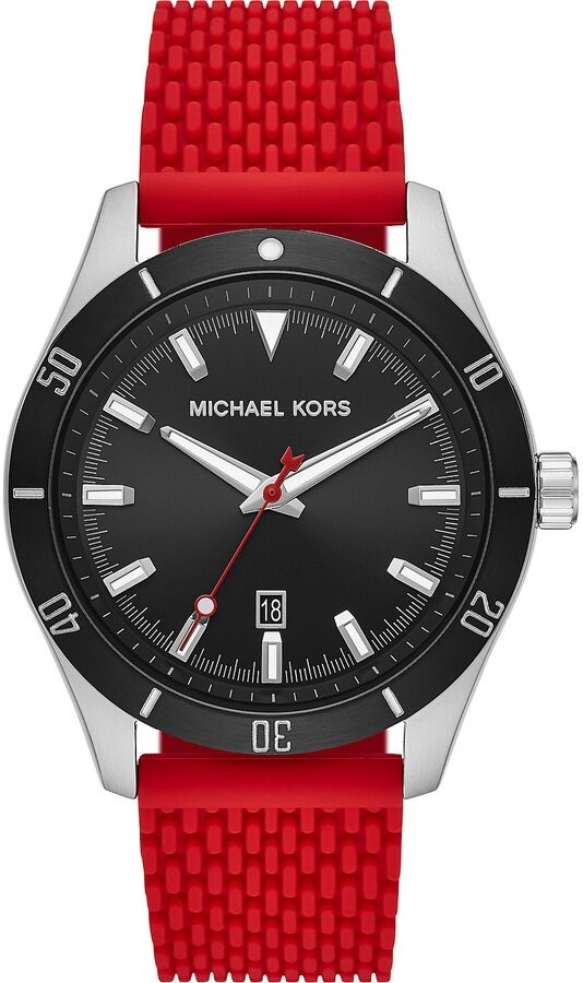 Michael Kors Michael Kors Herren-Uhren Analog Quarz Schwarz Schwarz Silikon 32013285