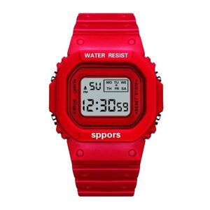 Schnapign Børneur digitalt rødt armbåndsur med LED belysning ur