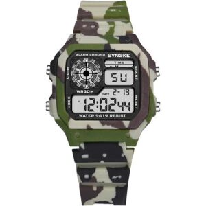 Schnapign Børneur digital armbåndsur med LED belysning ur Camo