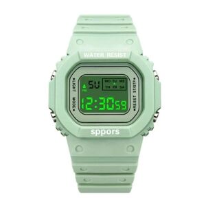 Schnapign Børneur digitalt grønt armbåndsur med LED belysning ur Grön