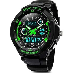 LOST STAR Digitale ure til børn drenge - 50 m vandtæt udendørs sports analog ur med alarm/timer/dobbelt tidszone/led lys