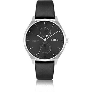 Boss Black-dial watch with leather strap