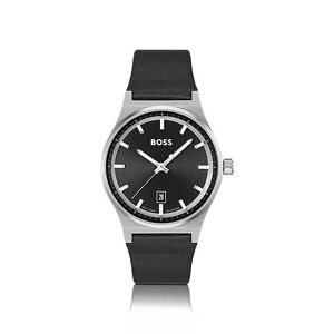 Boss Black-dial watch with leather strap