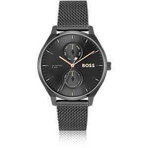 Boss Mesh-bracelet watch with black dial