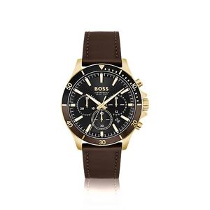 Boss Chronograph watch with brown leather strap