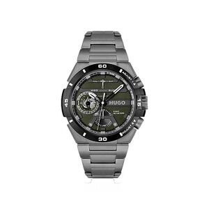HUGO Link-bracelet watch with layered olive dial