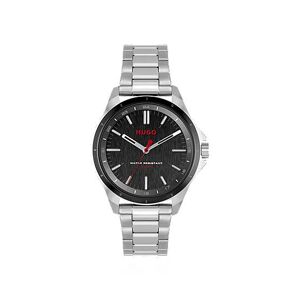 HUGO Black-dial watch with stainless-steel link bracelet