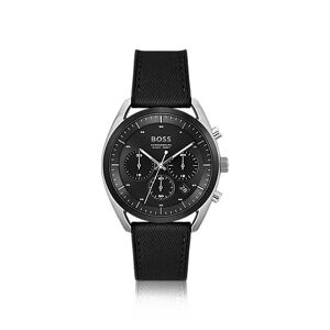 Boss Black-dial chronograph watch with silicone-fabric strap