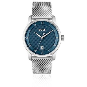 Boss Mesh-bracelet watch with blue patterned dial
