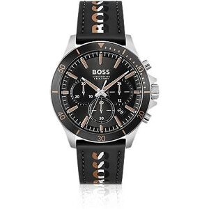 Boss Branded-strap chronograph watch with black dial