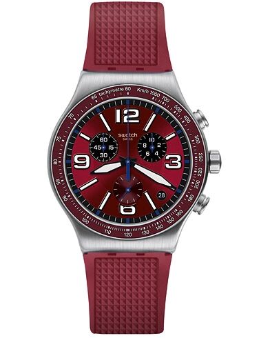 Swatch Wine Grid Red men One size Rød