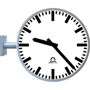 kaiserkraft Reloj para exteriores METROLINE, por ambos lados, aluminio blanco