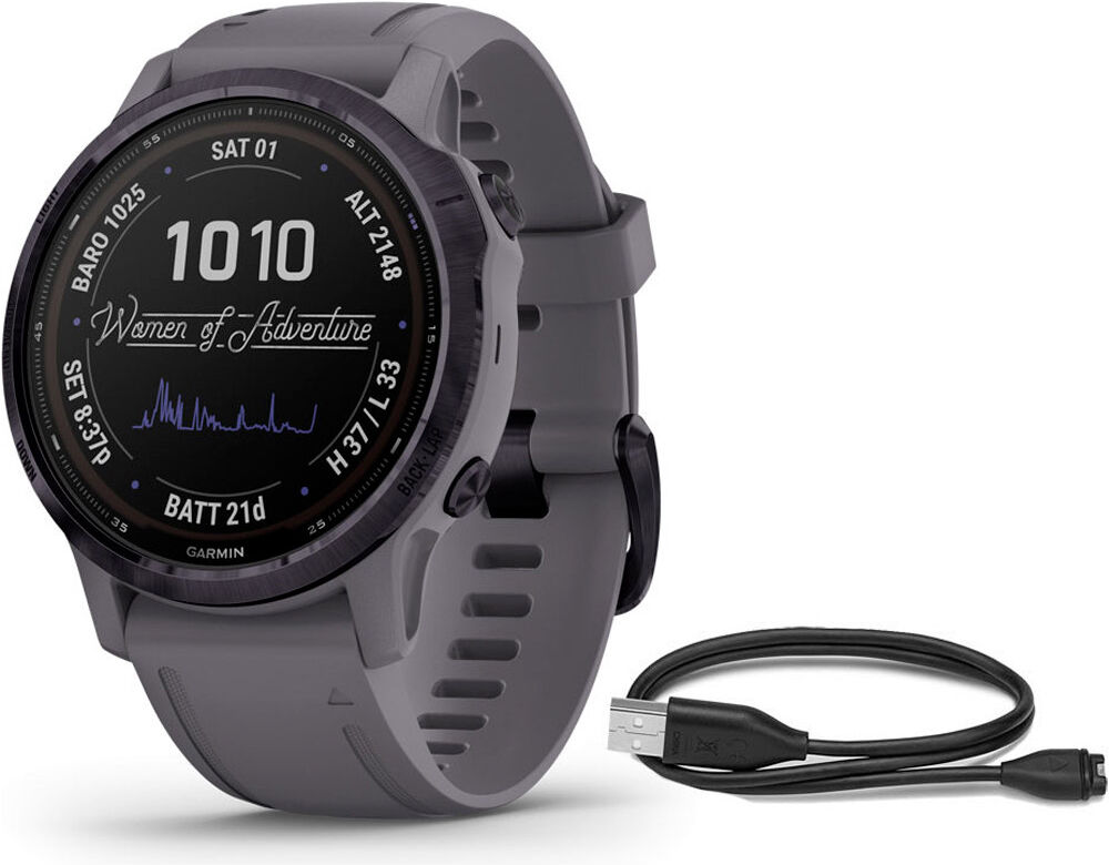 Garmin Pulsómetros con gps fenix 6 s pro solar gris