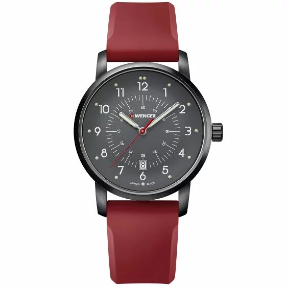 Wenger Avenue Reloj de cuarzo acero inoxidable black-red