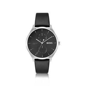 Boss Black-dial watch with leather strap