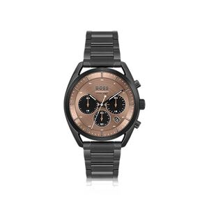 Boss Black-plated chronograph watch with brown dial