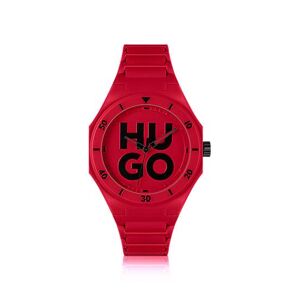 HUGO Red watch with tonal silicone strap