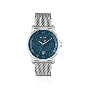 Boss Mesh-bracelet watch with blue patterned dial
