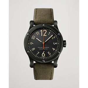 Ralph Lauren 39mm Safari Chronometer Black Steel/Canvas Strap - Valkoinen - Size: 41-42 43-44 45-46 - Gender: men