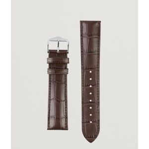 HIRSCH Duke Embossed Leather Watch Strap Brown - Sininen - Size: One size - Gender: men