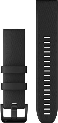 Garmin QuickFit 22mm ranneke, musta silikoni, mustat teräksiset kiinnitykset 010-12901-00