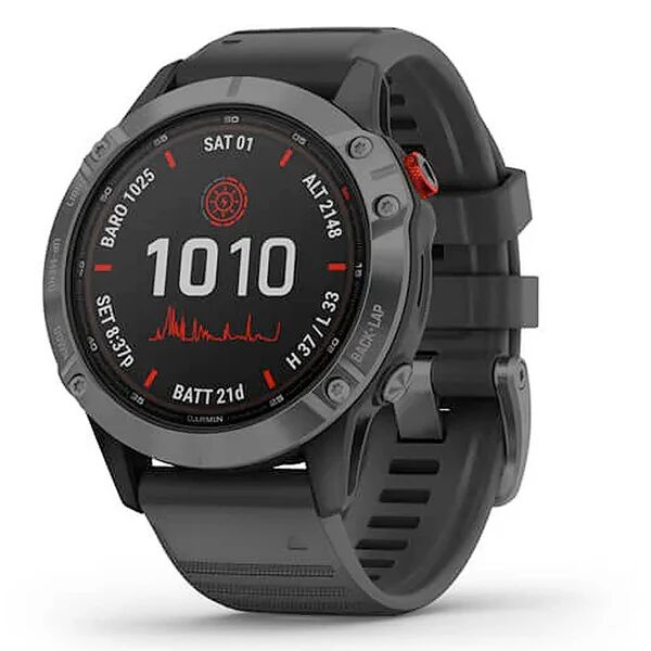 Garmin Fenix 6 Pro Solar Edition 47 mm harmaa ja musta hihna, monilajiälykello 010-02410-15