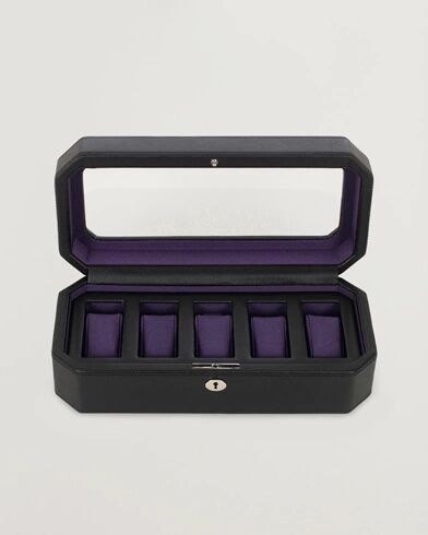 WOLF Windsor 5 Piece Watch Box Black Purple